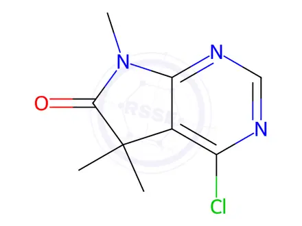 Chemical structure of 4-chloro-5,5,7-trimethyl-5H,6H,7H-pyrrolo[2,3-d]pyrimidin-6-one