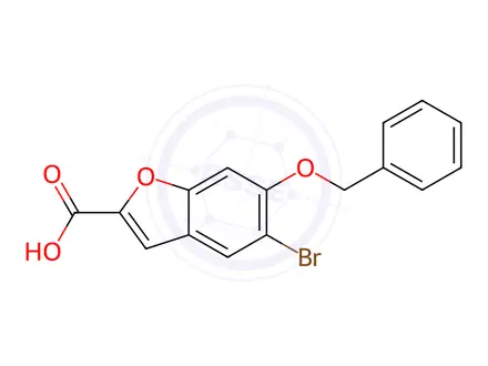 Chemical structure of 6-(Benzyloxy)-5-bromobenzofuran-2-carboxylic acid