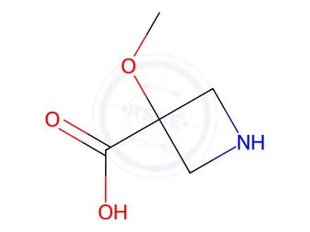 Chemical structure of 3-methoxyazetidine-3-carboxylic acid hydrochloride