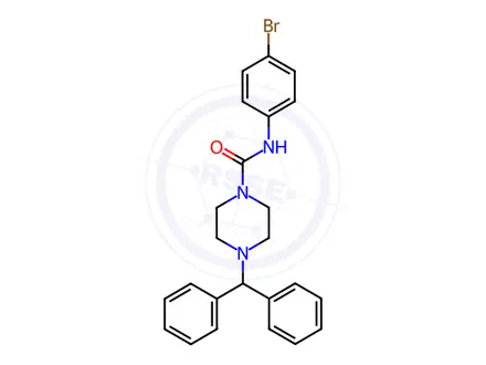 Chemical structure of 4-Benzhydryl-N-(4-bromophenyl)piperazine-1-carboxamide