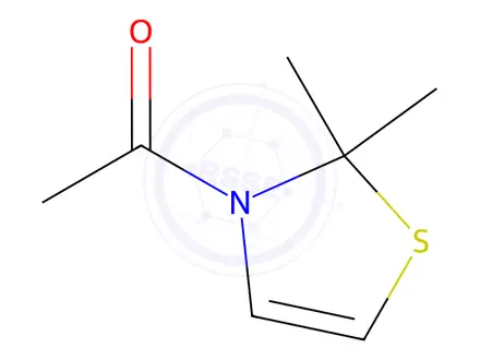 Chemical structure of Thiazole, 3-acetyl-2,3-dihydro-2,2-dimethyl-(9CI)
