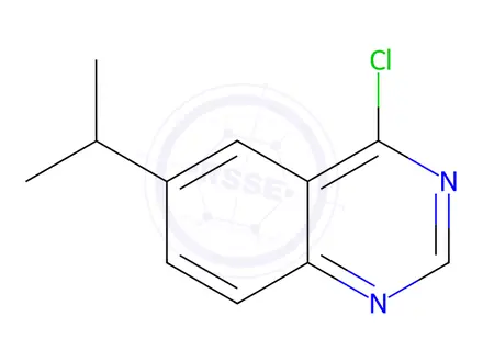Chemical structure of 4-chloro-6-(propan-2-yl)quinazoline
