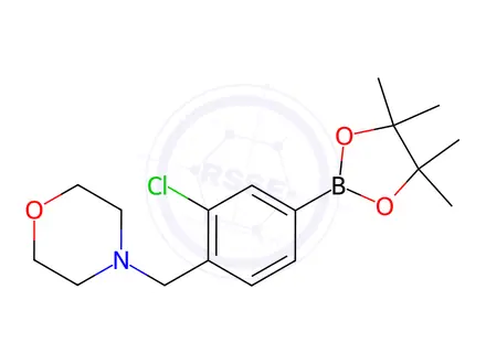 Chemical structure of Morpholine, 4-[[2-chloro-4-(4,4,5,5-tetramethyl-1,3,2-dioxaborolan-2-yl)phenyl]methyl]-