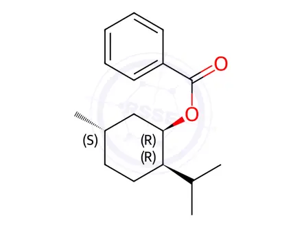 Chemical structure of (1R,2R,5S)-2-isopropyl-5-methylcyclohexyl benzoate