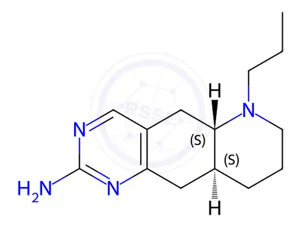 Chemical structure of (5AS,9aS)-5,5a,6,7,8,9,9a,10-Octahydro-6-propylpyrido[2,3-g]quinazolin-2-amine