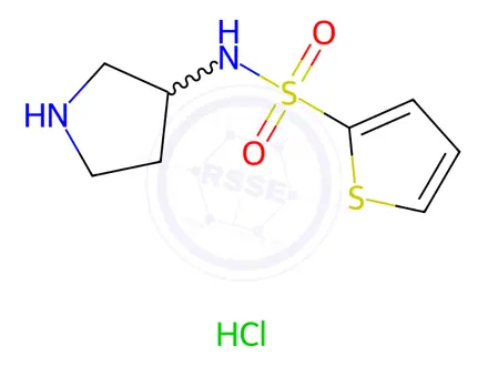 Chemical structure of Thiophene-2-sulfonic acid pyrrolidin-3-ylamide hydrochloride