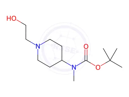 Chemical structure of Tert-butyl (1-(2-hydroxyethyl)piperidin-4-yl)(methyl)carbamate
