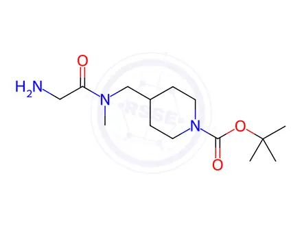 Chemical structure of tert-Butyl 4-((2-amino-N-methylacetamido)methyl)piperidine-1-carboxylate