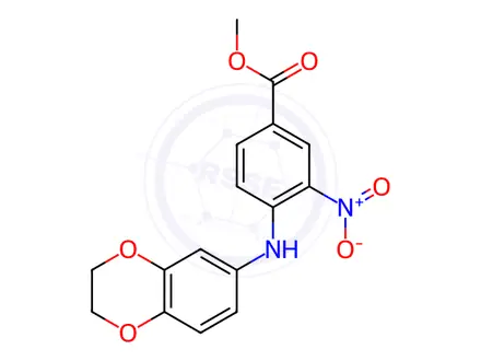 Chemical structure of Methyl 4-(2,3-dihydro-1,4-benzodioxin-6-ylamino)-3-nitrobenzoate