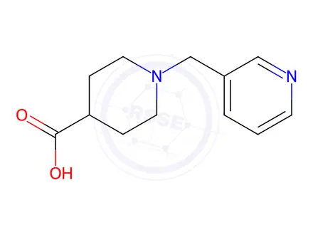 Chemical structure of 1-(Pyridin-3-ylmethyl)piperidine-4-carboxylic acid dihydrochloride