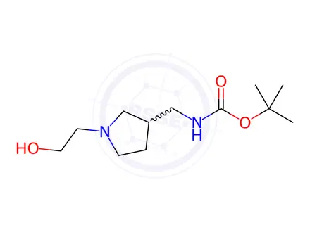 Chemical structure of tert-Butyl ((1-(2-hydroxyethyl)pyrrolidin-3-yl)methyl)carbamate