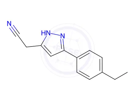 Chemical structure of 2-(5-(4-Ethylphenyl)-1H-pyrazol-3-yl)acetonitrile