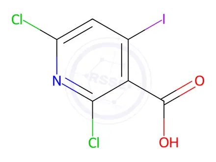 Chemical structure of 2,6-dichloro-4-iodopyridine-3-carboxylic acid