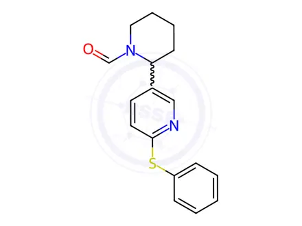 Chemical structure of 2-(6-(Phenylthio)pyridin-3-yl)piperidine-1-carbaldehyde