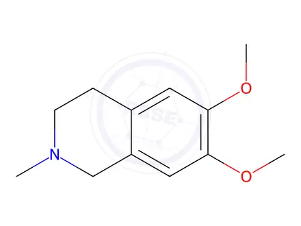 Chemical structure of Isoquinoline,1,2,3,4-tetrahydro-6,7-dimethoxy-2-methyl-
