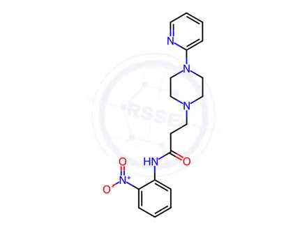 Chemical structure of 1-Piperazinepropanamide, N-(2-nitrophenyl)-4-(2-pyridinyl)-, dihydroch loride
