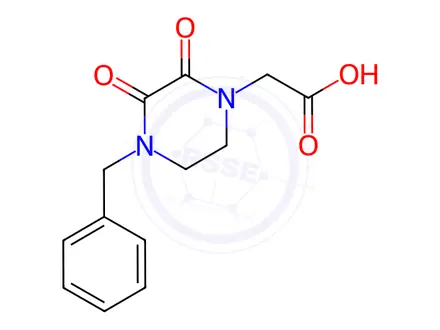 Chemical structure of 2-(4-Benzyl-2,3-dioxopiperazin-1-yl)acetic acid