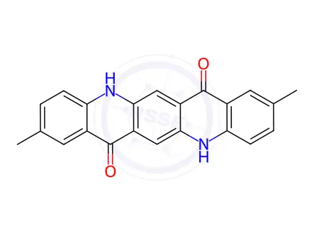 Chemical structure of 2,9-Dimethyl-5,12-dihydroquinolino[2,3-b]acridine-7,14-dione (Technical Grade)