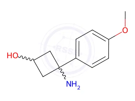 Chemical structure of 3-Amino-3-(4-methoxyphenyl)cyclobutan-1-ol