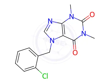 Chemical structure of 7-(2-chlorobenzyl)-1,3-dimethyl-3,7-dihydro-1H-purine-2,6-dione