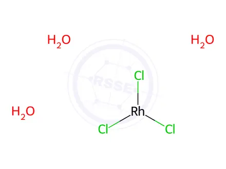 Chemical structure of Rhodium (III) chloride trihydrate