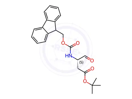 Chemical structure of Butanoic acid, 3-[[(9H-fluoren-9-ylmethoxy)carbonyl]amino]-4-oxo-, 1,1-dimethylethyl ester, (3S)-