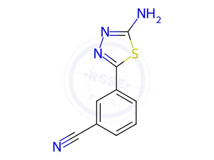 Chemical structure of 3-(5-amino-1,3,4-thiadiaZol-2-yl)benzonitrile