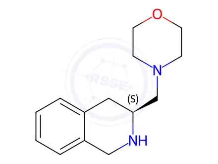 Chemical structure of Isoquinoline, 1,2,3,4-tetrahydro-3-(4-morpholinylmethyl)-, hydrochloride (1:2), (3S)-