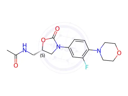 Chemical structure of (S)-N-((3-(3-Fluoro-4-morpholinophenyl)-2-oxooxazolidin-5-yl)methyl)acetamide hydrate
