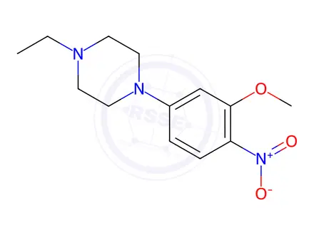 Chemical structure of Piperazine, 1-ethyl-4-(3-methoxy-4-nitrophenyl)-