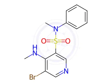 Chemical structure of 5-Bromo-N-methyl-4-(methylamino)-N-phenylpyridine-3-sulfonamide