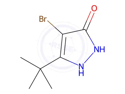 Chemical structure of 4-Bromo-3-(tert-butyl)-1H-pyrazol-5-ol