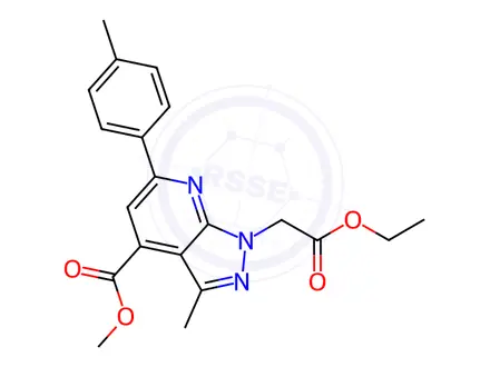Chemical structure of methyl 1-(2-ethoxy-2-oxoethyl)-3-methyl-6-(4-methylphenyl)-1H-pyrazolo[3,4-b]pyridine-4-carboxylate