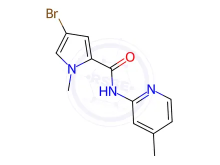 Chemical structure of 4-Bromo-1-methyl-N-(4-methylpyridin-2-yl)-1H-pyrrole-2-carboxamide