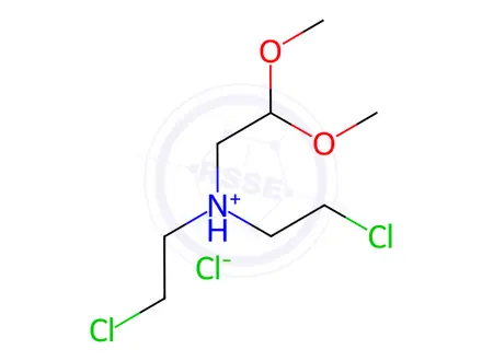 Chemical structure of ACETALDEHYDE, 2-(BIS(2-CHLOROETHYL)AMINO)-, DIMETHYL ACETAL, HYDROCHLO RIDE