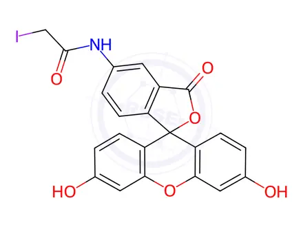 Chemical structure of 5-(Iodoacetamido)fluorescein