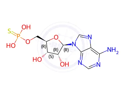 Chemical structure of ADENOSINE 5'-O-THIOMONOPHOSPHATE DILITHIUM SALT