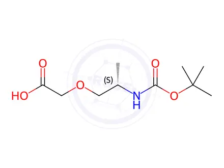 Chemical structure of Acetic acid, 2-[(2S)-2-[[(1,1-dimethylethoxy)carbonyl]amino]propoxy]-