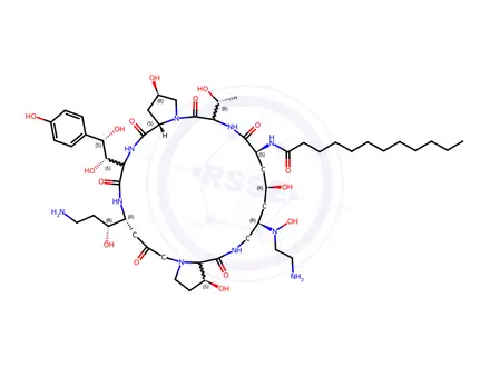 Chemical structure of Caspofungin Acetate Impurity 71 (N5-Hydroxylamino Caspofungin Acetate)