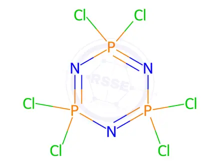 Chemical structure of Hexachloro-cyclotriphosphazene