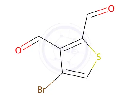 Chemical structure of 4-BROMO-2,3-THIOPHENEDICARBOXALDEHYDE