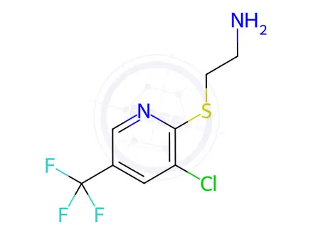 Chemical structure of 2-((3-Chloro-5-(trifluoromethyl)pyridin-2-yl)thio)ethan-1-amine dihydrochloride