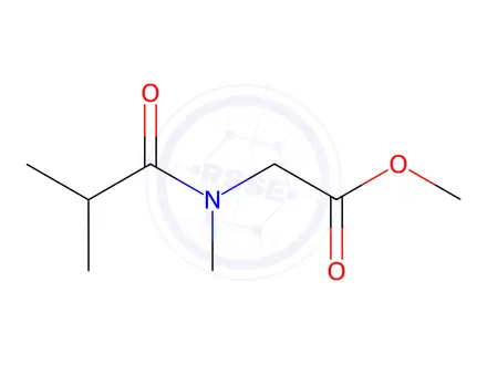 Chemical structure of Glycine, N-methyl-N-(2-methyl-1-oxopropyl)-, methyl ester