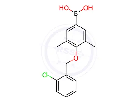 Chemical structure of (4-((2-Chlorobenzyl)oxy)-3,5-dimethylphenyl)boronic acid