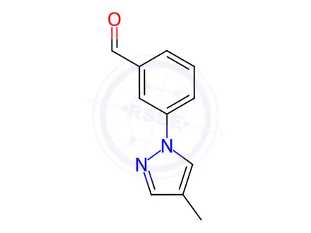 Chemical structure of Benzaldehyde, 3-(4-methyl-1H-pyrazol-1-yl)-