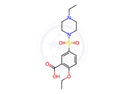 Chemical structure of 2-Ethoxy-5-((4-ethylpiperazin-1-yl)sulfonyl)benzoic acid hydrochloride