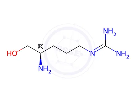 Chemical structure of Guanidine, N-[(4R)-4-amino-5-hydroxypentyl]-