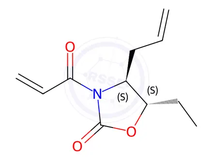 Chemical structure of 2-Oxazolidinone,5-ethyl-3-(1-oxo-2-propenyl)-4-(2-propenyl)-,(4S,5S)-(9CI)