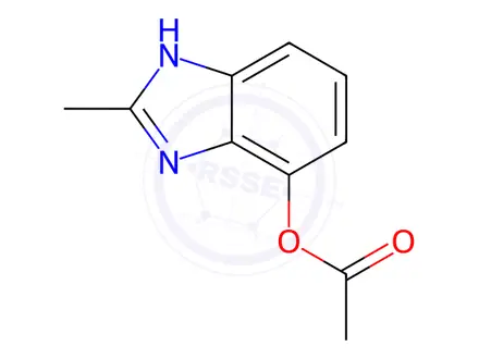Chemical structure of 1H-Benzimidazol-4-ol,2-methyl-,acetate(ester)(9CI)