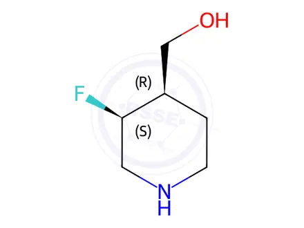 Chemical structure of [(3S,4R)-rel-3-Fluoro-4-piperidyl]methanol Hydrochloride